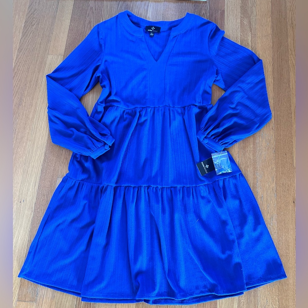 Ronni Nicole Women’s Cobalt Blue Long Sleeve Dress Large NWT